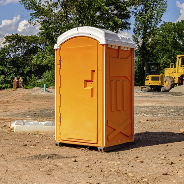 how often are the porta potties cleaned and serviced during a rental period in Oliveburg